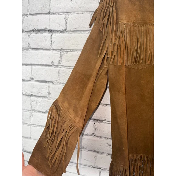 Brill Bros Timberline Milwaukee Brown Suede Fringed Jacket size 44 Large Vintage - Picture 4 of 13